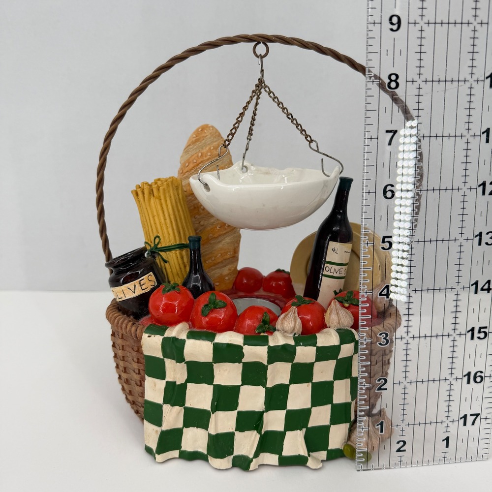 Wax Warmer Italian Picnic Basket Tealight Holder Home Decor Multicolor Food - Picture 6 of 11